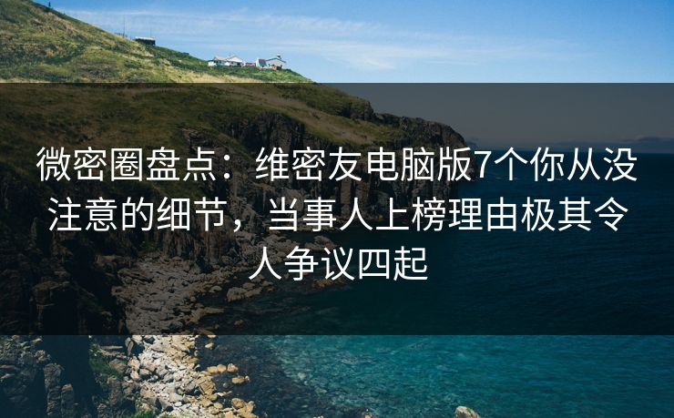 微密圈盘点：维密友电脑版7个你从没注意的细节，当事人上榜理由极其令人争议四起